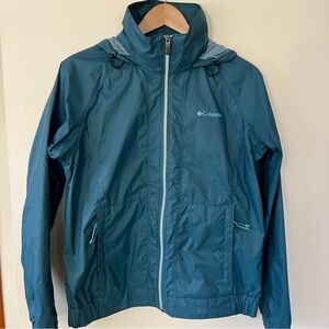 Columbia Rain Jacket in Teal, women’s M